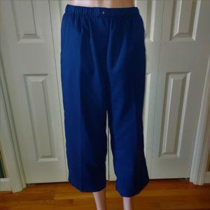 Speculation Navy Pull On Elastic Waist w/Button On Front Crop Pants Size S NWT